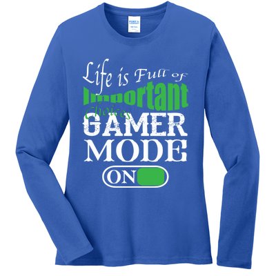 Funny Life Is Full Of Important Choices Gamer Mode On Gift Cool Gift Ladies Long Sleeve Shirt