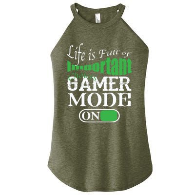 Funny Life Is Full Of Important Choices Gamer Mode On Gift Cool Gift Women's Perfect Tri Rocker Tank