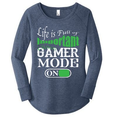 Funny Life Is Full Of Important Choices Gamer Mode On Gift Cool Gift Women's Perfect Tri Tunic Long Sleeve Shirt