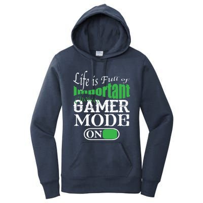 Funny Life Is Full Of Important Choices Gamer Mode On Gift Cool Gift Women's Pullover Hoodie