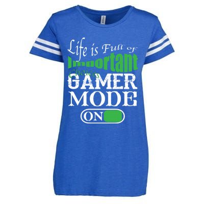 Funny Life Is Full Of Important Choices Gamer Mode On Gift Cool Gift Enza Ladies Jersey Football T-Shirt