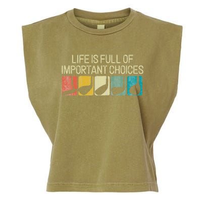 Funny Life Is Full Of Important Choices Vintage Golf Golfer Garment-Dyed Women's Muscle Tee