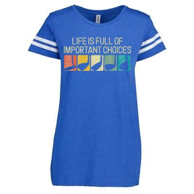 Funny Life Is Full Of Important Choices Vintage Golf Golfer Enza Ladies Jersey Football T-Shirt