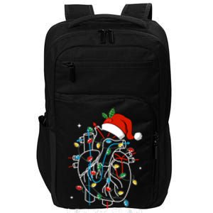 Funny Let It Flow Anatomy Heart Cardiac Nurse Santa Hat Xmas Impact Tech Backpack