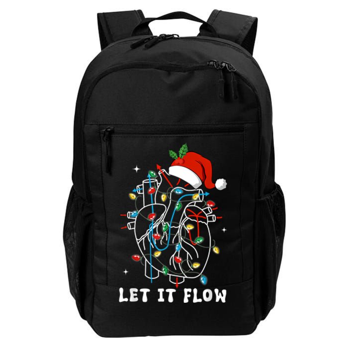 Funny Let It Flow Anatomy Heart Cardiac Nurse Santa Hat Xmas Daily Commute Backpack