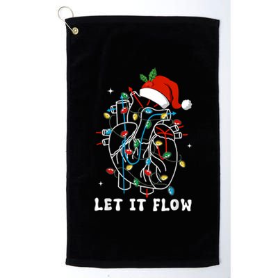 Funny Let It Flow Anatomy Heart Cardiac Nurse Santa Hat Xmas Platinum Collection Golf Towel