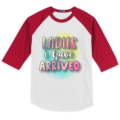 Funny Ladies I Have Arrived Cool Spray Paint Kids Colorblock Raglan Jersey