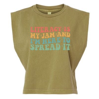 Funny Literacy Is My Jam And IM Here To Spread It Garment-Dyed Women's Muscle Tee