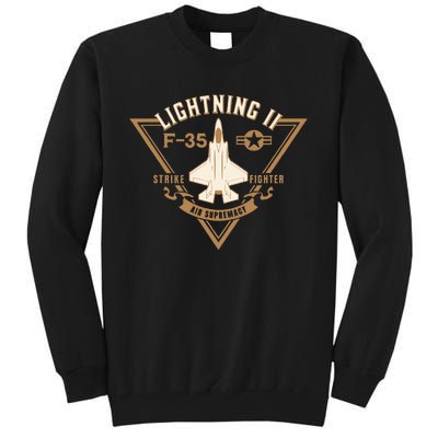 F35 Lightning Ii Jet Fighter Military Aircraft Design Tall Sweatshirt