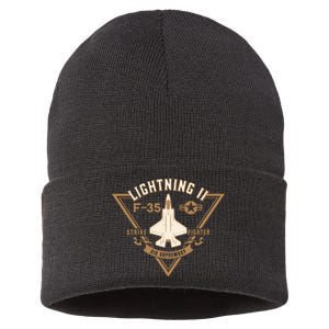 F35 Lightning Ii Jet Fighter Military Aircraft Design Sustainable Knit Beanie