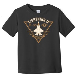 F35 Lightning Ii Jet Fighter Military Aircraft Design Toddler T-Shirt