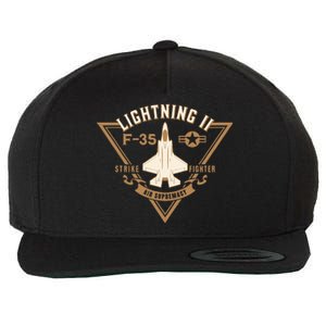 F35 Lightning Ii Jet Fighter Military Aircraft Design Wool Snapback Cap