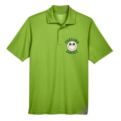 Feeling Lucky Irish Clover Happy Face Men's Origin Performance Pique Polo