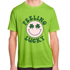 Feeling Lucky Irish Clover Happy Face Adult ChromaSoft Performance T-Shirt