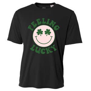 Feeling Lucky Irish Clover Happy Face Cooling Performance Crew T-Shirt