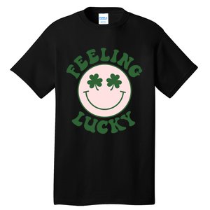 Feeling Lucky Irish Clover Happy Face Tall T-Shirt