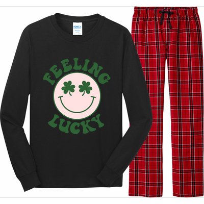 Feeling Lucky Irish Clover Happy Face Long Sleeve Pajama Set