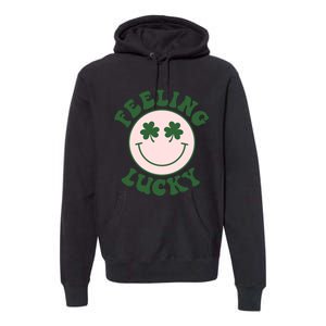 Feeling Lucky Irish Clover Happy Face Premium Hoodie