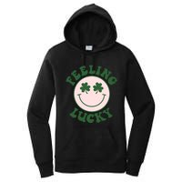 Feeling Lucky Irish Clover Happy Face Women's Pullover Hoodie