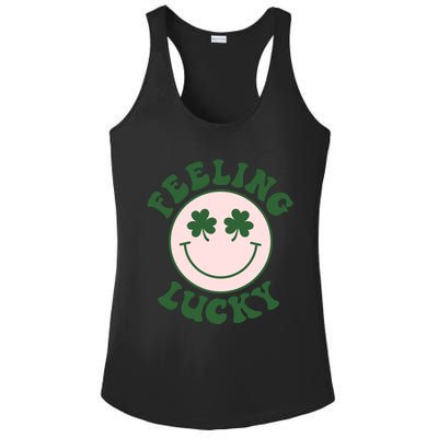 Feeling Lucky Irish Clover Happy Face Ladies PosiCharge Competitor Racerback Tank