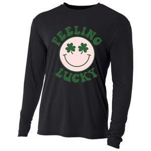 Feeling Lucky Irish Clover Happy Face Cooling Performance Long Sleeve Crew