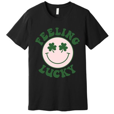 Feeling Lucky Irish Clover Happy Face Premium T-Shirt