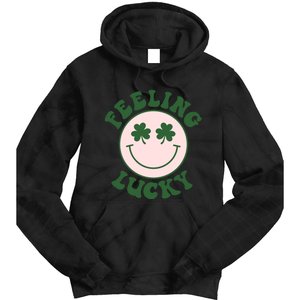 Feeling Lucky Irish Clover Happy Face Tie Dye Hoodie