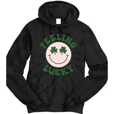 Feeling Lucky Irish Clover Happy Face Tie Dye Hoodie