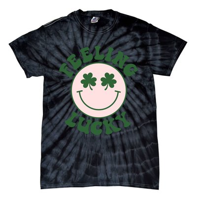 Feeling Lucky Irish Clover Happy Face Tie-Dye T-Shirt