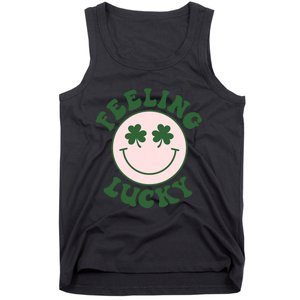 Feeling Lucky Irish Clover Happy Face Tank Top