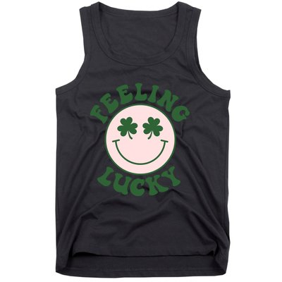 Feeling Lucky Irish Clover Happy Face Tank Top