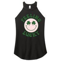 Feeling Lucky Irish Clover Happy Face Women’s Perfect Tri Rocker Tank