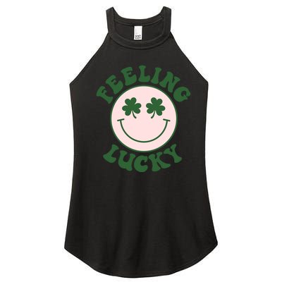 Feeling Lucky Irish Clover Happy Face Women’s Perfect Tri Rocker Tank