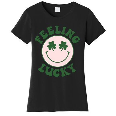 Feeling Lucky Irish Clover Happy Face Women's T-Shirt