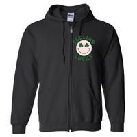 Feeling Lucky Irish Clover Happy Face Full Zip Hoodie