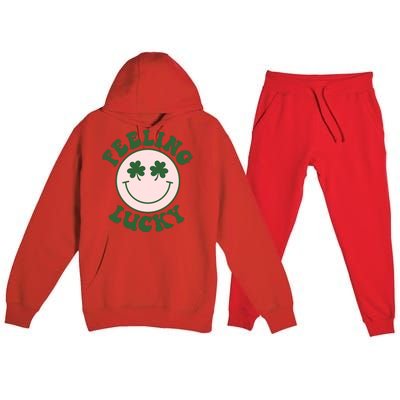 Feeling Lucky Irish Clover Happy Face Premium Hooded Sweatsuit Set