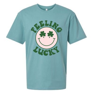 Feeling Lucky Irish Clover Happy Face Sueded Cloud Jersey T-Shirt