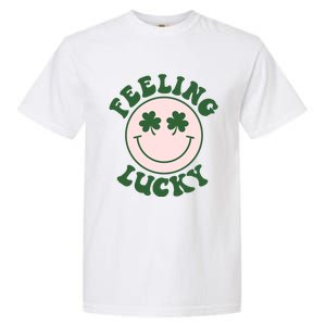 Feeling Lucky Irish Clover Happy Face Garment-Dyed Heavyweight T-Shirt