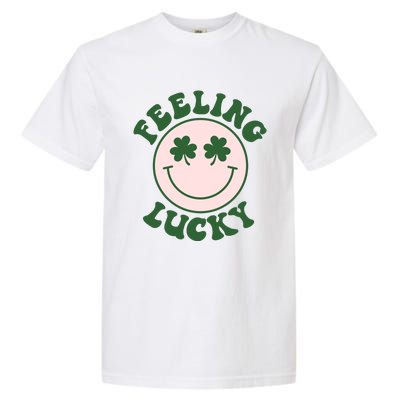 Feeling Lucky Irish Clover Happy Face Garment-Dyed Heavyweight T-Shirt