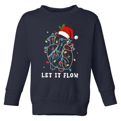 Funny Let It Flow Anatomy Heart Cardiac Nurse Santa Hat Xmas Toddler Sweatshirt