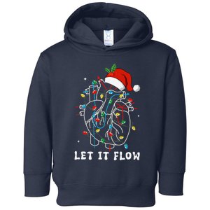 Funny Let It Flow Anatomy Heart Cardiac Nurse Santa Hat Xmas Toddler Hoodie