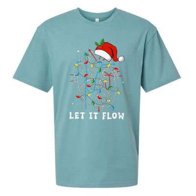 Funny Let It Flow Anatomy Heart Cardiac Nurse Santa Hat Xmas Sueded Cloud Jersey T-Shirt