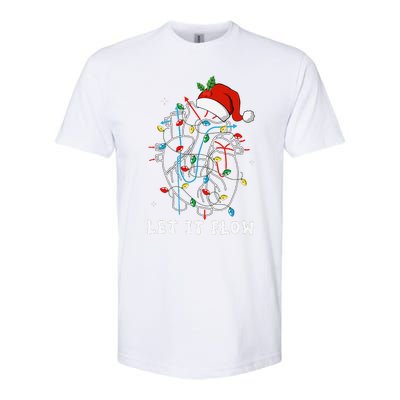 Funny Let It Flow Anatomy Heart Cardiac Nurse Santa Hat Xmas Softstyle CVC T-Shirt