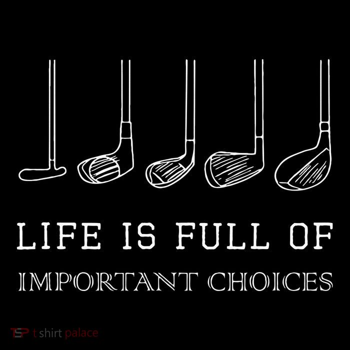 Funny Life Is Full Of Important Choices Golf Clubs Design Drawstring Bag