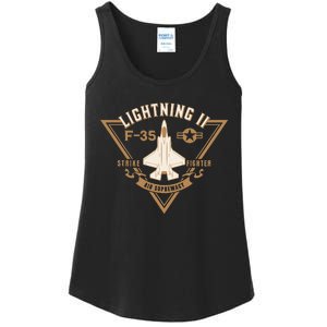 F35 Lightning II Jet Fighter Military Aircraft Design Ladies Essential Tank