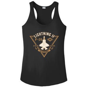 F35 Lightning II Jet Fighter Military Aircraft Design Ladies PosiCharge Competitor Racerback Tank