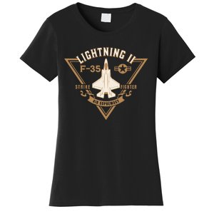 F35 Lightning II Jet Fighter Military Aircraft Design Women's T-Shirt