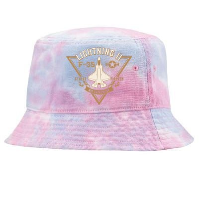 F35 Lightning II Jet Fighter Military Aircraft Design Tie-Dyed Bucket Hat