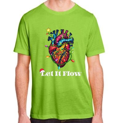 Funny Let It Flow Anatomy Heart Cardiac Nurse Santa Hat Xmas Adult ChromaSoft Performance T-Shirt