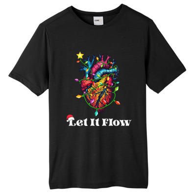 Funny Let It Flow Anatomy Heart Cardiac Nurse Santa Hat Xmas Tall Fusion ChromaSoft Performance T-Shirt